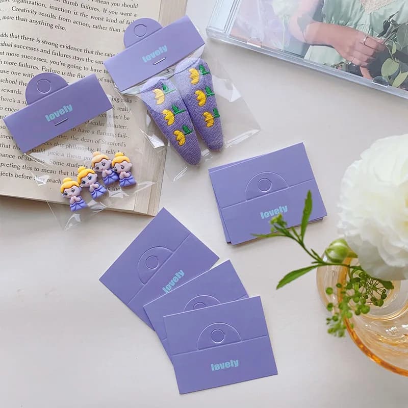 100pcs Foldable Jewelry Packaging Cards Label Tag with Hole DIY Handmade Jewellery Accessories Display Small Bussiness Wholesale