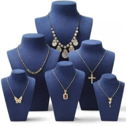 Jewelry Display Stand Necklace Holder Mannequin Bust for Boutique Window Showcase Blue Pendant Showing Rack