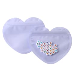 10pcs/50pcs Heart Shaped Sealing Jewelry Pouches Bag Transparent Plastic Durable Zipper Lock Convenient Packaging Bags Wholesale