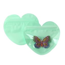 10pcs/50pcs Heart Shaped Sealing Jewelry Pouches Bag Transparent Plastic Durable Zipper Lock Convenient Packaging Bags Wholesale