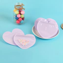10pcs/50pcs Heart Shaped Sealing Jewelry Pouches Bag Transparent Plastic Durable Zipper Lock Convenient Packaging Bags Wholesale