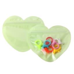 10pcs/50pcs Heart Shaped Sealing Jewelry Pouches Bag Transparent Plastic Durable Zipper Lock Convenient Packaging Bags Wholesale