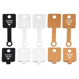 50pcs 4x10cm Adhesive Kraft Paper Cards Hanging Folding Card for DIY Jewelry Display Tags Necklace Bracelet Packaging Supplies