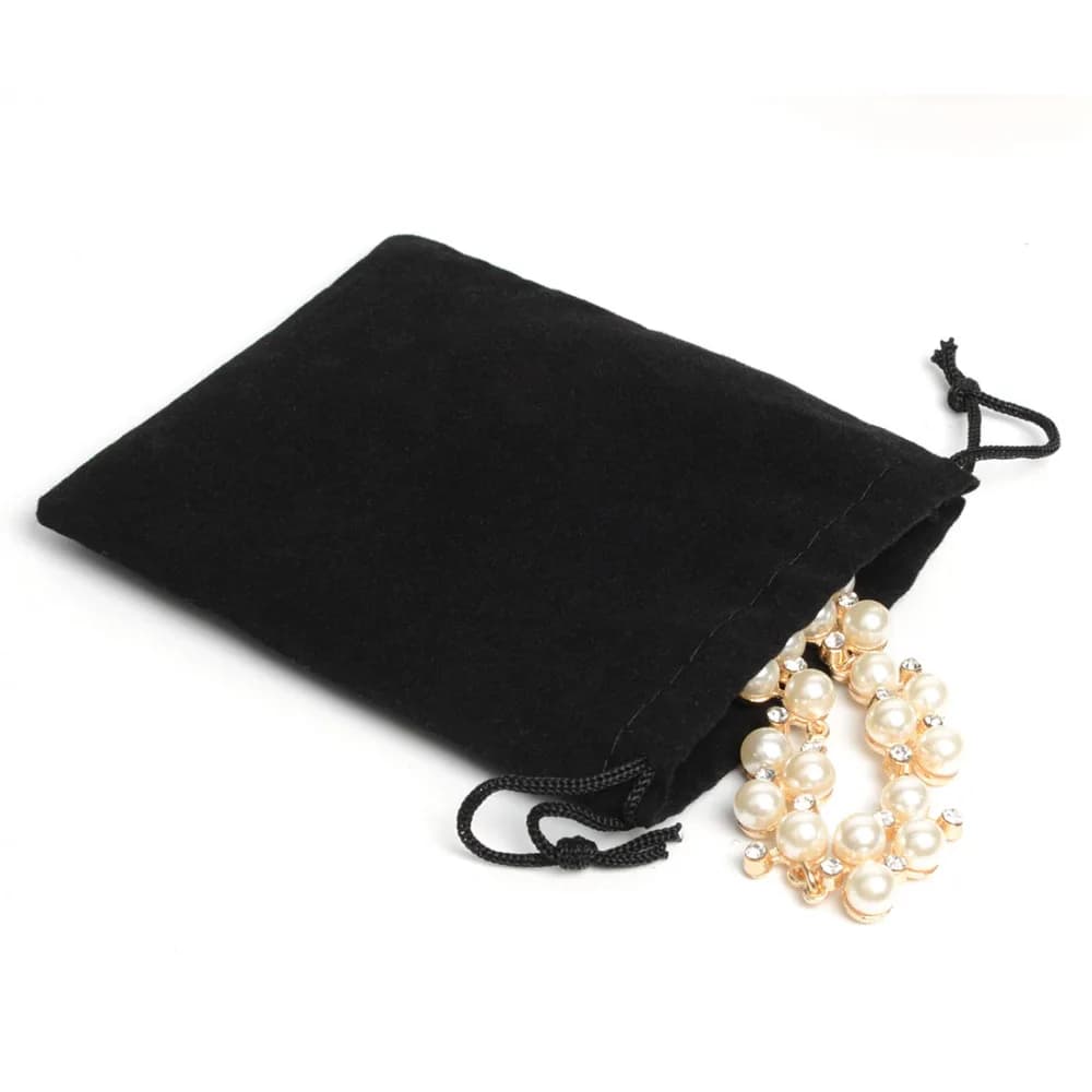100pcs 12*10Cm Black Velvet Gift Drawstring Pouch Bags,Party Jewelry Gift Bag Christmas Candy Wedding Gift Bags Jewelry Packing