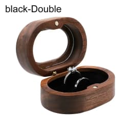 1Pcs Oval Wooden Retro Jewelry Box Lover Ring Display Box Engagement Wedding Couples Ring Storage Holder Love Gift Earrings Case