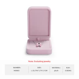 WoodTen Velvet Ring Box Earring Pink Jewelry Box Necklace Bracelet Storage Case Jewelry Organizer Jewelry Gift Box for Wedding