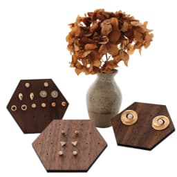 Wooden Jewelry Display Walnut Jewelry Display Stand Earrings Ear Stud Holder Organize Jewelry Packaging Box Card Case