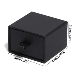 Black Paper Sliding Drawer Jewelry Display Box Necklace Rings Earing Bracelet Storage Packaging Stand With Ribbon Rope Sponge