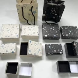 Black Paper Sliding Drawer Jewelry Display Box Necklace Rings Earing Bracelet Storage Packaging Stand With Ribbon Rope Sponge