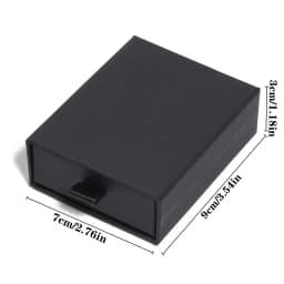 Black Paper Sliding Drawer Jewelry Display Box Necklace Rings Earing Bracelet Storage Packaging Stand With Ribbon Rope Sponge