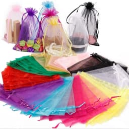 50pcs 5x7cm Organza Gift Bags Drawable Wedding Party Fashion Bags Display Packaging Accessories Jewellery Pouches