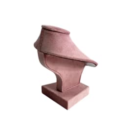 Mini Pink Velvet Jewelry Display Stand 12cm Necklace Pendant Stand Portrait Neck Model Standing Mannequin for Jewelry Showroom
