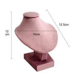 Mini Pink Velvet Jewelry Display Stand 12cm Necklace Pendant Stand Portrait Neck Model Standing Mannequin for Jewelry Showroom