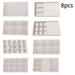1PC, Flocking Jewelry Box Jewelry Tray, Color: Beige