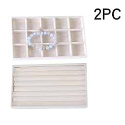 1PC, Flocking Jewelry Box Jewelry Tray, Color: Beige