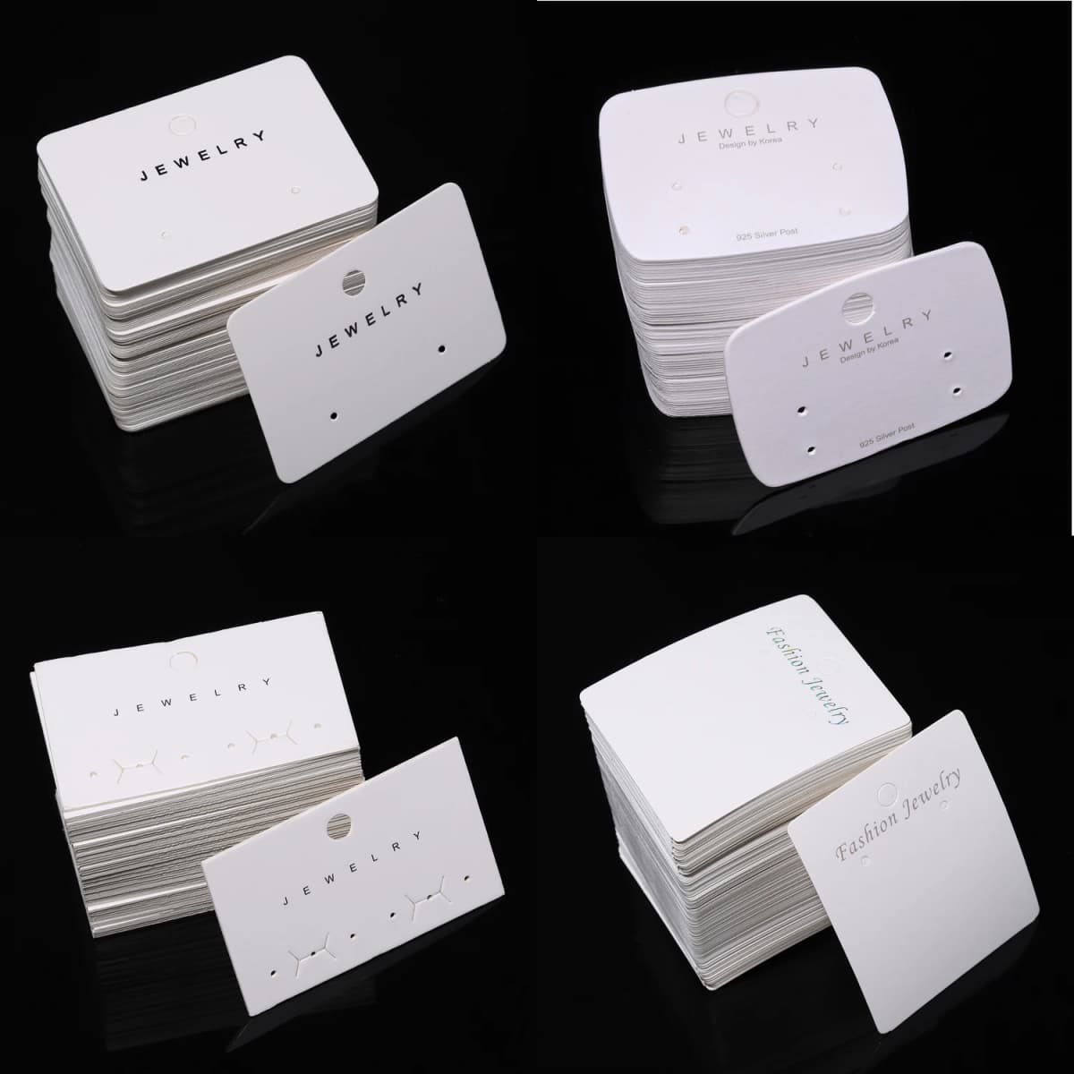 50pcs White Earrings Packing Cards Display Card for DIY Jewelry Earring Studs Retail Price Tag Earring Post Holder