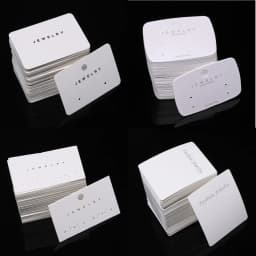 50pcs White Earrings Packing Cards Display Card for DIY Jewelry Earring Studs Retail Price Tag Earring Post Holder