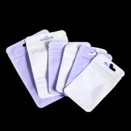 50pcs/lot Reusable Plastic Zip Lock Bags Transparent Purple color Sealing Bag for DIY Jewelry Retail Display Wrap Packaging Bag