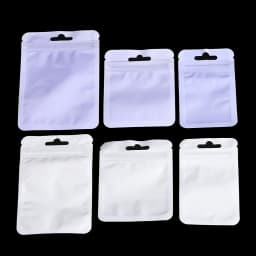 50pcs/lot Reusable Plastic Zip Lock Bags Transparent Purple color Sealing Bag for DIY Jewelry Retail Display Wrap Packaging Bag