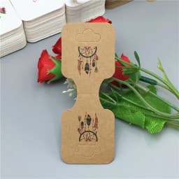24pcs/lot Kraft Folding Tag Grey Marble Fashion Jewelry Necklace display Card Handmade Chain/Pendant Packaging Card