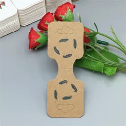 24pcs/lot Kraft Folding Tag Grey Marble Fashion Jewelry Necklace display Card Handmade Chain/Pendant Packaging Card