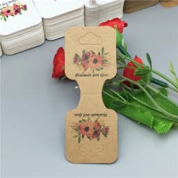 24pcs/lot Kraft Folding Tag Grey Marble Fashion Jewelry Necklace display Card Handmade Chain/Pendant Packaging Card