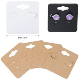 50pcs 5x5cm Paperboard Stud Earrings Cards Display Earrings Hooks Holders Organizers Hang Tag For Diy Jewelry Packaging Making