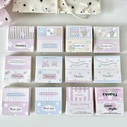 20-50pcs 5.4x5.4cm Cute Thank you Cards Foldable Hanging Card for diy Jewelry Display Card Stationery Packaging Retail Price Tag