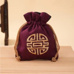 Vintage Linen Drawstring Jewelry Bag Embroidered Chinese Knot Pouch Cotton Linen Storage Bag for Small Items 11.5*14cm 14.5g
