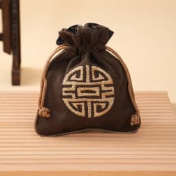 Vintage Linen Drawstring Jewelry Bag Embroidered Chinese Knot Pouch Cotton Linen Storage Bag for Small Items 11.5*14cm 14.5g