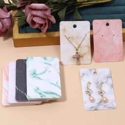 50pcs/lot Necklace Earrings Ear Studs Packaging Card Blank Jewelry Display Card Marbling Paper Card For Jewelry Packaging