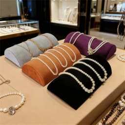 Velvet Jewelry Organizer Display Stand Window Counter Semicircle Shape Bracelet Storage Plate Necklace Pendant Quality Organizer