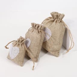 50Pcs/Lot 8x10 10x14 13x18cm Heart Shape Jute Gift Bags Cotton Linen Small Jewelry Pouches Burlap Drawstring Packaging Gift Bags
