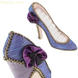 Elegant High Heel Jewelry Organizers Display Stand Fabric Texture for Earrings Necklaces Rings and Accessories