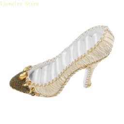 Elegant High Heel Jewelry Organizers Display Stand Fabric Texture for Earrings Necklaces Rings and Accessories