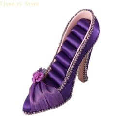 Elegant High Heel Jewelry Organizers Display Stand Fabric Texture for Earrings Necklaces Rings and Accessories