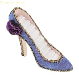 Elegant High Heel Jewelry Organizers Display Stand Fabric Texture for Earrings Necklaces Rings and Accessories