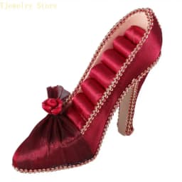Elegant High Heel Jewelry Organizers Display Stand Fabric Texture for Earrings Necklaces Rings and Accessories