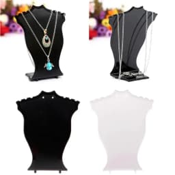 Plastic Mannequin Necklace Display Bust Stand Holder Jewellry Mannequin Bust Rack for Necklaces Pendant Earrings Display Shelf