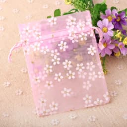 10pcs/Lot New Flower Organza Gift Bags 10x14cm 13x18cm 16x23cm Wedding Jewelry Gift Bag Candy Packaging Drawstring Pouches