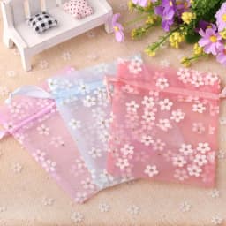 10pcs/Lot New Flower Organza Gift Bags 10x14cm 13x18cm 16x23cm Wedding Jewelry Gift Bag Candy Packaging Drawstring Pouches