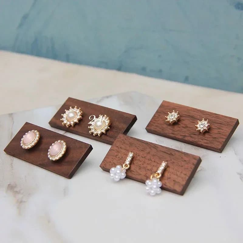 Wooden Earrings Jewelry Organizer Display Holder Stand Jewelry Holder Earrings Necklace Rack Display
