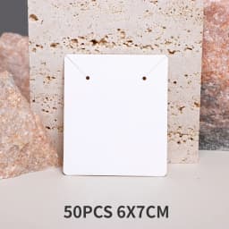 50PCS 6x7cm Blank Necklace Display Cards For Jewelry Earrings Holder Cardboard Small Businesses Packaging Supplies Wholesale