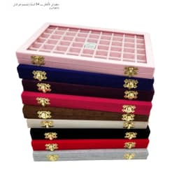 Velvet Large Jewelry Box Nail Art Decoration Display Box with Glass Lid Jewelry Small Accessories Storage Box Fashionable Sto...