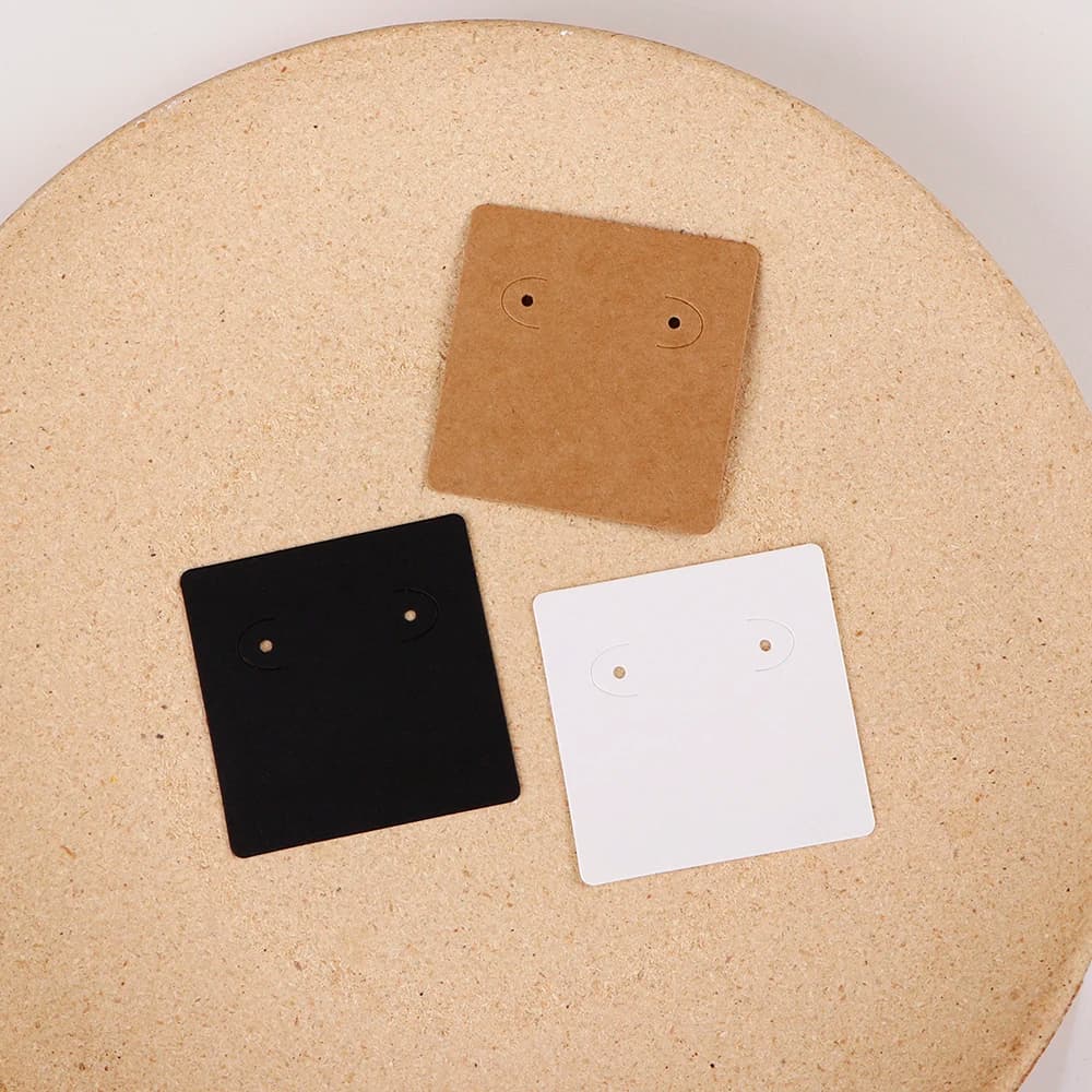 50 Pcs 5x5cm Hot Selling Earring Jewelry Display Paper Card With Or Without Bags Wholesale Packaging Suppliers Customize Service