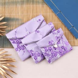 Chinese Brocade Jewelry Storage Bag Handmade Silk Embroidery Padded Small Zipper Tassel Jewelry Organizer Pouch Satin Gift Bag