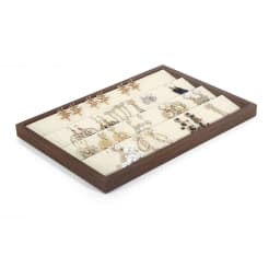 Walnut Jewelry Display Tray Retro Jewelry Props Ring Necklace Earring Organizer Tray for Home Garden Decoration