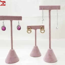 Jewelry Rack Display All Pink Velvet Cloth Window Necklace Ring Jewelry Display Props High-End Display Props Free Combination