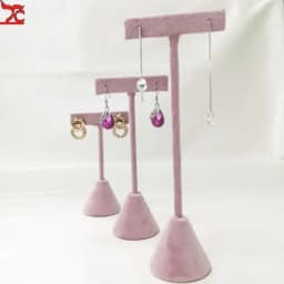Jewelry Rack Display All Pink Velvet Cloth Window Necklace Ring Jewelry Display Props High-End Display Props Free Combination