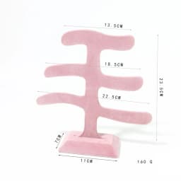 Jewelry Rack Display All Pink Velvet Cloth Window Necklace Ring Jewelry Display Props High-End Display Props Free Combination